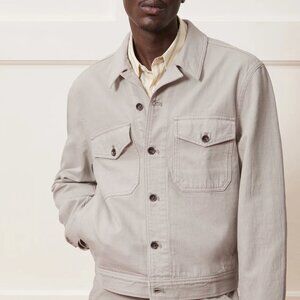 Todd Snyder Cropped Eisenhower Jacket in Stone $298